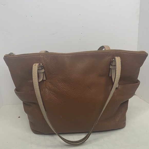 Michael Kors jet set tote in luggage brown/ buff - Picture 3 of 9